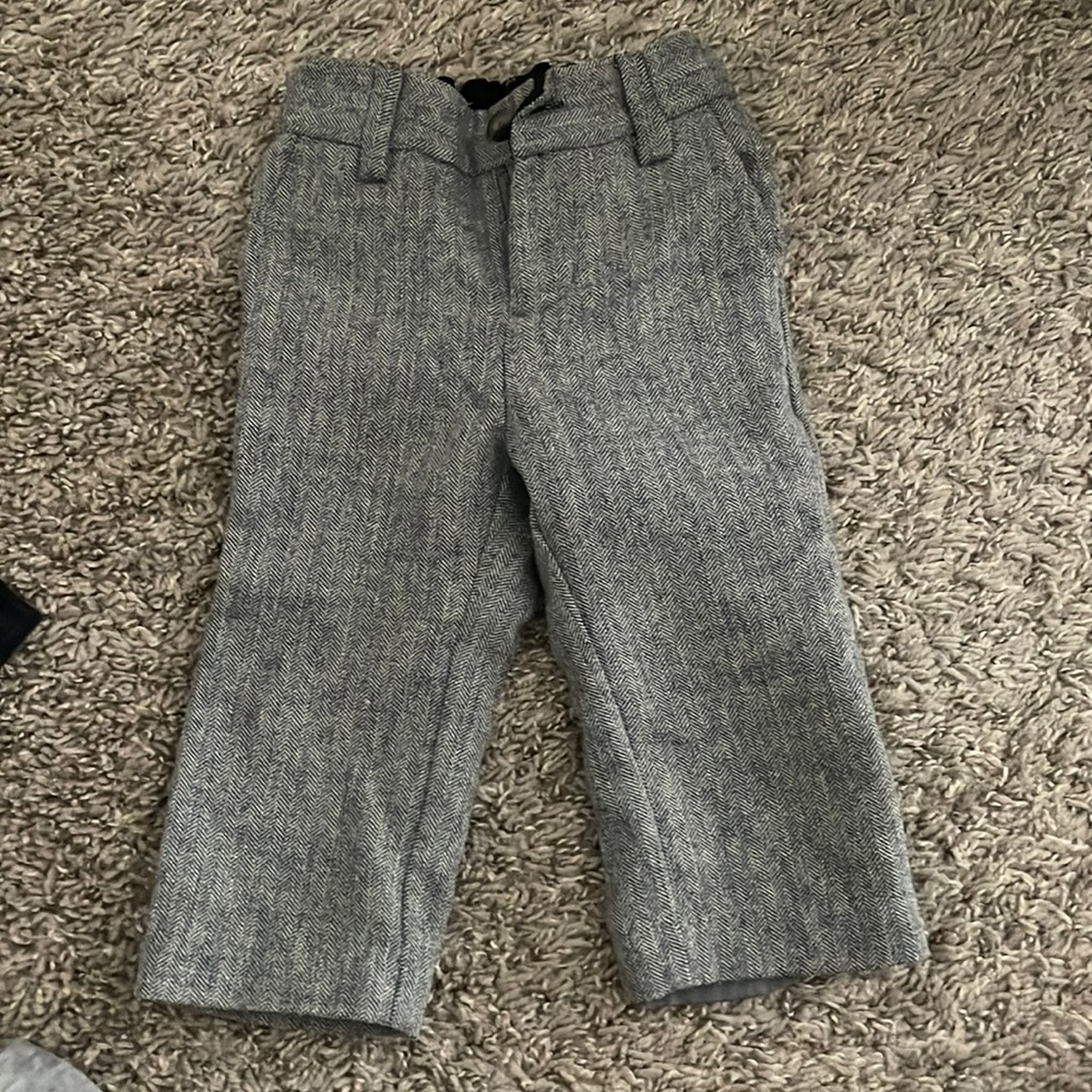 12-18M Janie and Jack Gray Herringbone Pants